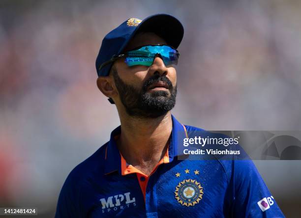 Dinesh Karthik of India during the International Twenty20 match between England and India at Trent Bridge on July 10, 2022 in Nottingham, England.