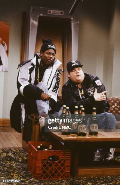 Episode 10 -- Pictured: Chris Rock as Onski, Chris Farley as B Fatsduring the 'I'm Chillin' skit on January 12, 1991-- Photo by: Raymond Bonar/NBCU...