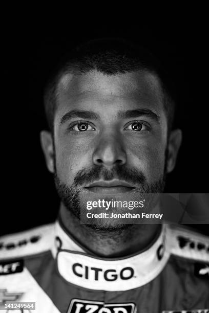 Viso of Venezuela, driver of the Citgo KV Racing Technologies Chevy Dallara DW12 poses for a portrait during theIZOD INDYCAR Series Media day at the...