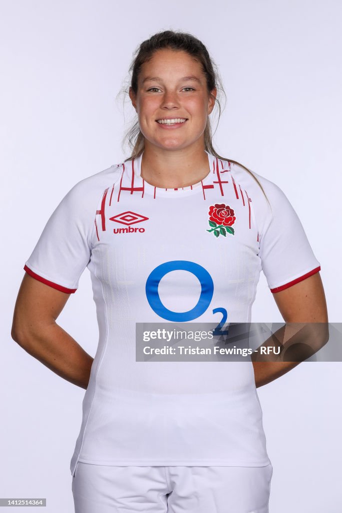 Red Roses Jess Jess Breach poses for a portrait during England Red Roses Squad... News ...