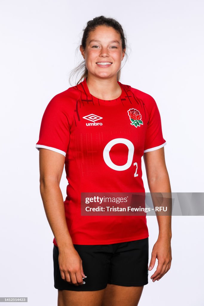 Red Roses Jess Jess Breach poses for a portrait during England Red Roses Squad... News ...