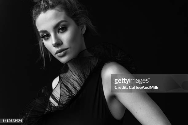 beautiful woman. black and white photo - art modeling studio stock pictures, royalty-free photos & images