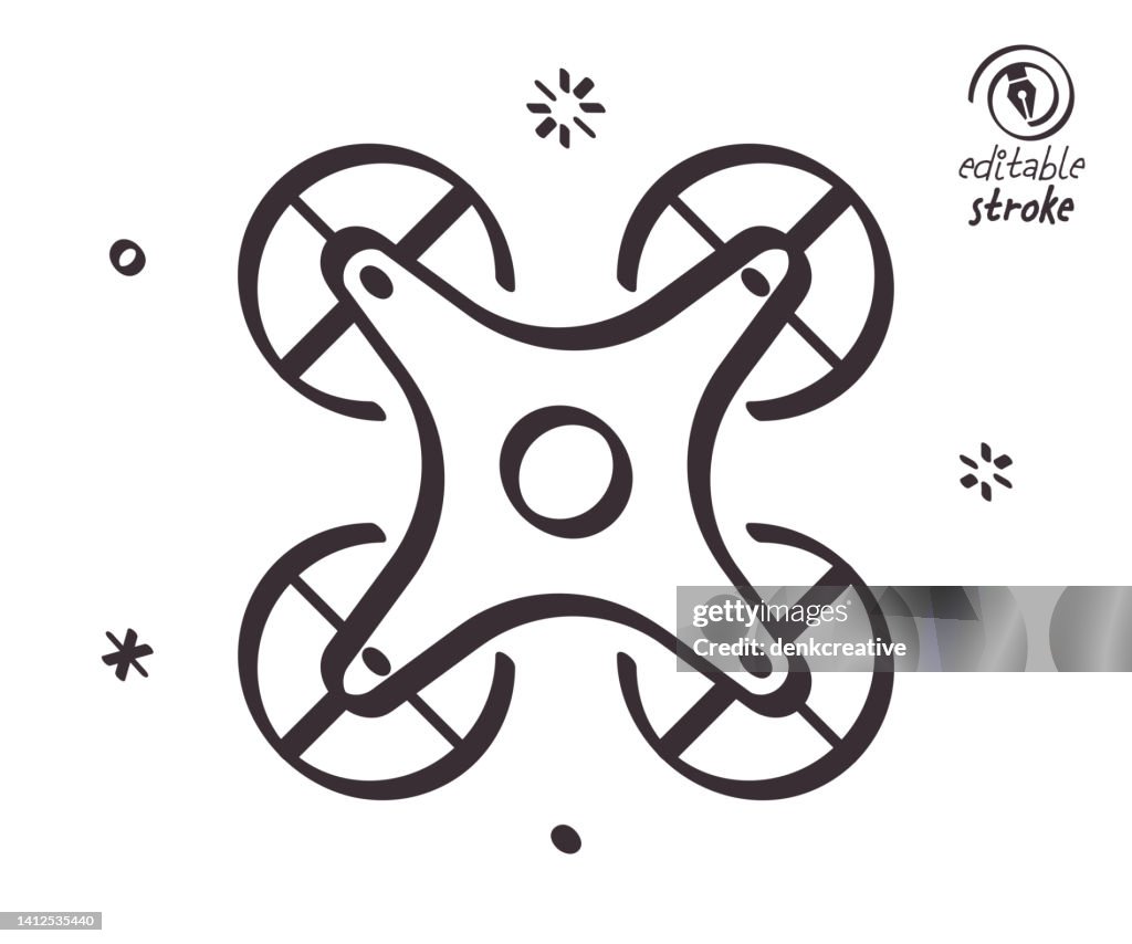 Playful Line Illustration for Drone Assembling