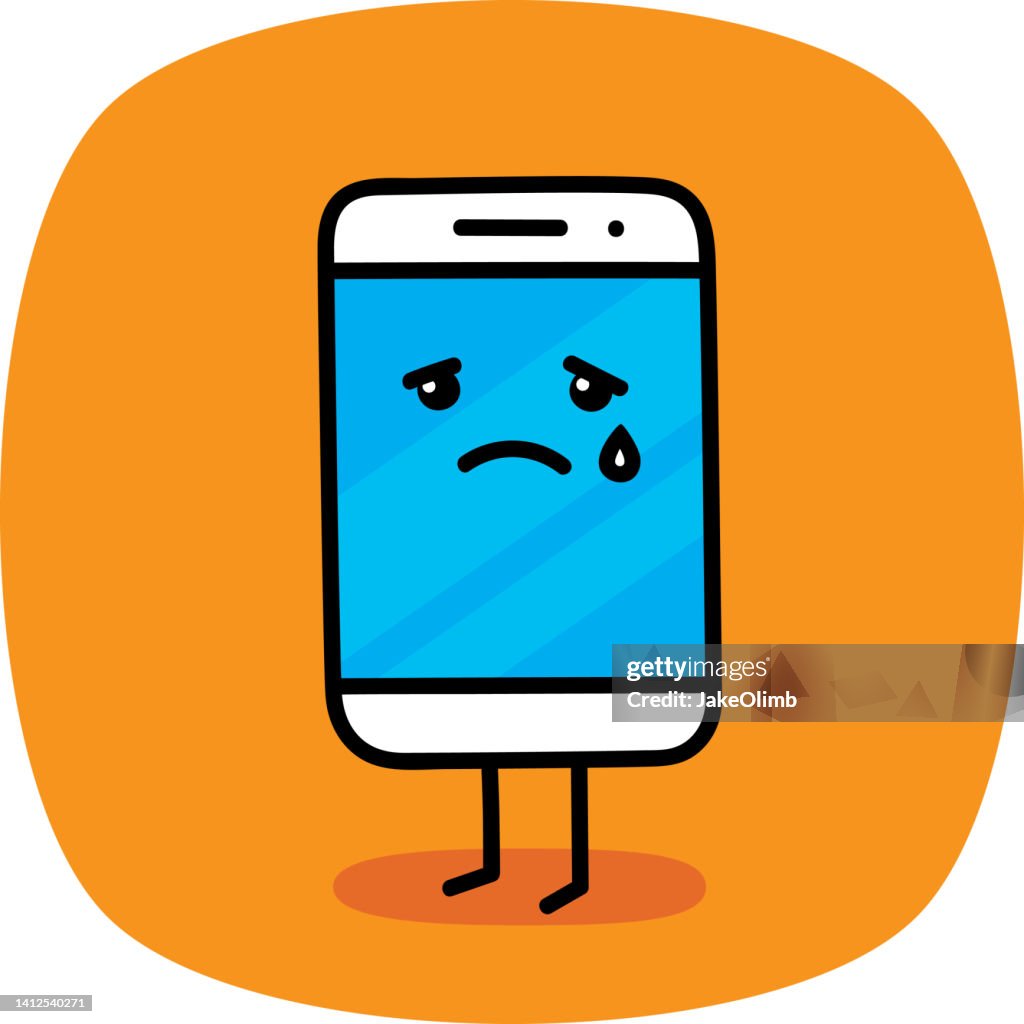 Android Os Sad Smartphone Sad Doodle High-Res Vector Graphic - Getty Images