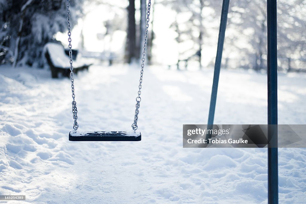 Snow in playground