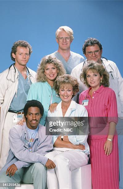 Season 5 -- Pictured: David Morse as Dr. Jack Morrison, Jennifer Savidge as nurse Lucy Papandrao, Ed Begley Jr. As Dr. Victor Ehrlich, Stephen Furst...