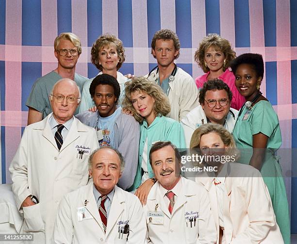 Season 5 -- Pictured: Ed Begley Jr. As Dr. Victor Ehrlich, Christina Pickles as Nurse Helen Rosenthal, David Morse as Dr. Jack 'Boomer' Morrison,...