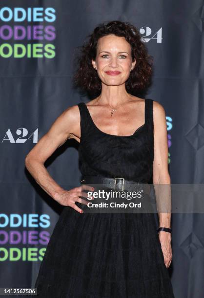 Carla Gugino attends the A24's "Bodies Bodies Bodies" New York Screening on August 02, 2022 at Fort Greene Park in New York City.