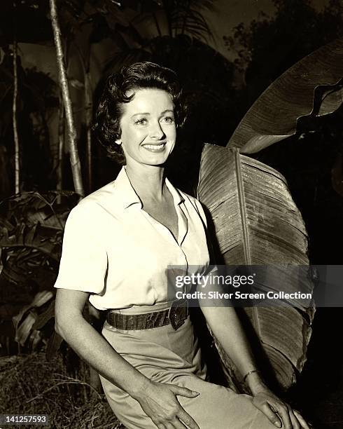 Noel Neill, US actress, wearing a white short-sleeve blouse in a publicity portrait issued for the US television series, 'Adventures of Superman',...