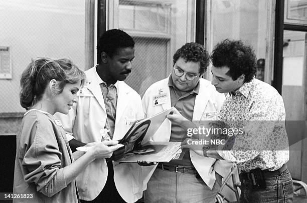 When You Wish Upon a Scar" Episode 2 -- Pictured: Sagan Lewis as Dr. Jacqueline Wade, Denzel Washington as Dr. Philip Chandler, Stephen Furst as Dr....