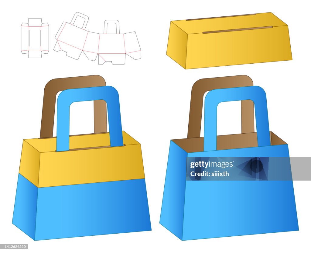 Box packaging die cut template design. 3d mock-up