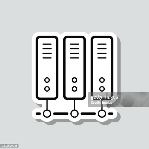 stockillustraties, clipart, cartoons en iconen met computer server. icon sticker on gray background - rack