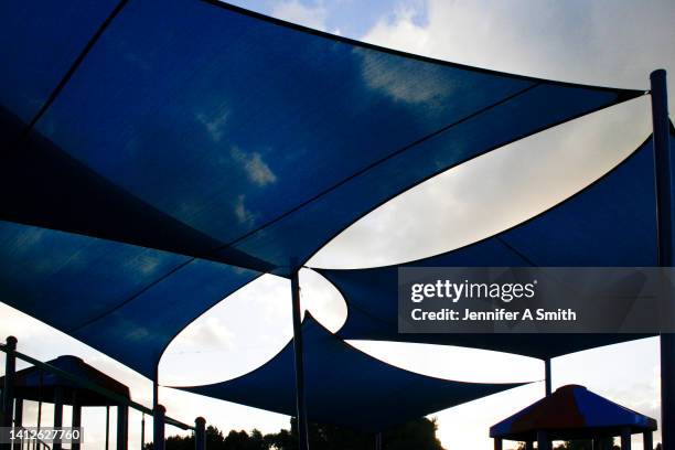 shade sails - shade sail stock pictures, royalty-free photos & images