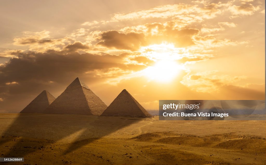 2 Pyramids Sunset Egypt Pyramids Sunset