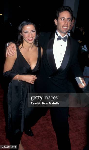 Shoshanna Lonstein and Jerry Seinfeld at the 2nd Annual Screen Actors Guild of America Awards, Santa Monica Civic Auditorium, Santa Monica.