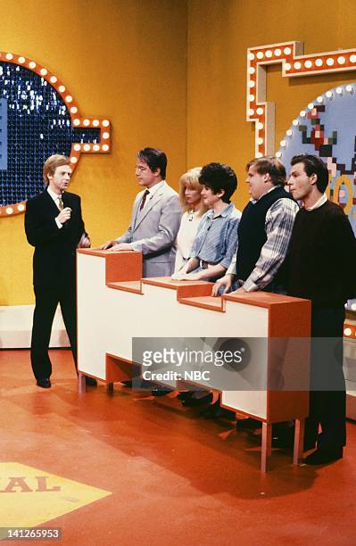 Episode 4 -- Pictured: Dana Carvey as Ray Combs, Phil Hartman as William Thorton, Victoria Jackson as Bethany Thorton, Julia Sweeney as Rebecca...