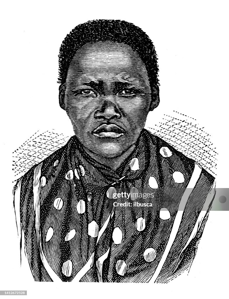 Antique illustration, ethnography and indigenous cultures: Africa, Khoekhoe woman