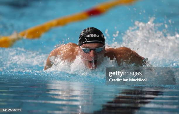 Lewis Clareburt of Team New Zealand competes during the Men's 200m Individual Medle on day six of the Birmingham 2022 Commonwealth Games at Sandwell...