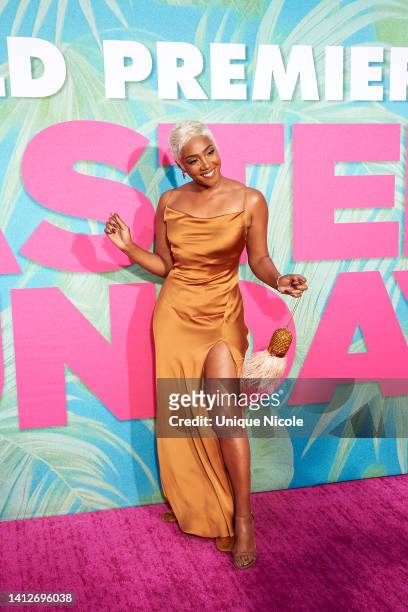Tiffany Haddish attends the premiere of Universal Pictures' "Easter Sunday" at TCL Chinese Theatre on August 02, 2022 in Hollywood, California.