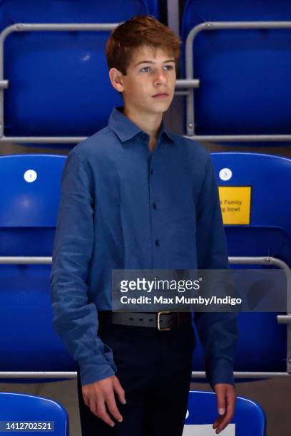 James, Viscount Severn watches the swimming during the 2022 Commonwealth Games at the Sandwell Aquatics Centre on August 2, 2022 in Birmingham,...