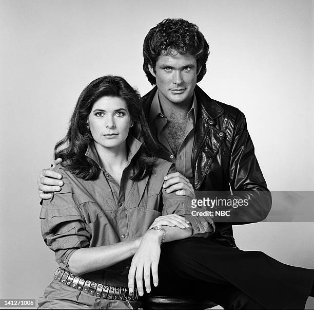 Season 3 -- Pictured: David Hasselhoff as Michael Knight, Patricia McPherson as Bonnie Barstow -- Photo by: Gary Null/NBCU Photo Bank
