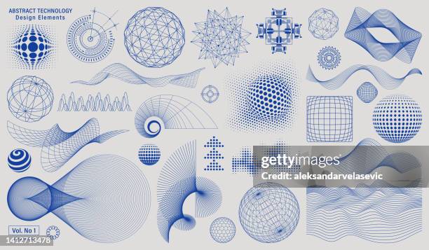 illustrations, cliparts, dessins animés et icônes de technologie abstrait éléments de design - forme géométrique