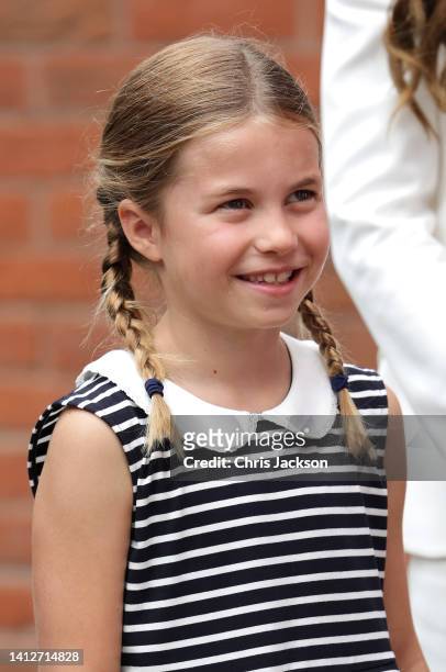Princess Charlotte of Cambridge during a visit to SportsAid House at the 2022 Commonwealth Games on August 02, 2022 in Birmingham, England. The...