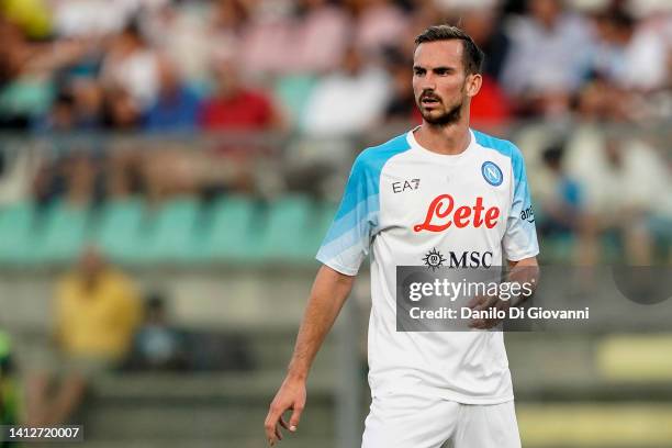 Fabian Ruiz of SSC Napoli look on during SSC Napoli v Girona - Pre-Season Friendly at the Stadio Teofilo Patini on August 03, 2022 in Castel di...