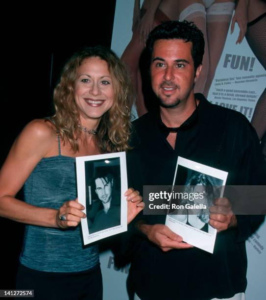 Jessica Lundy and Jonathan Silverman at the 1999 VSDA Convention, Los Angeles Convention Center, Los Angeles.