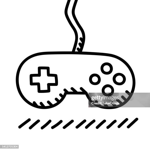 video game controller doodle 5 - computer game controller stock illustrations