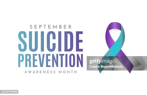 ilustraciones, imágenes clip art, dibujos animados e iconos de stock de tarjeta del mes de concientización sobre la prevención del suicidio, septiembre. vector - suicidio