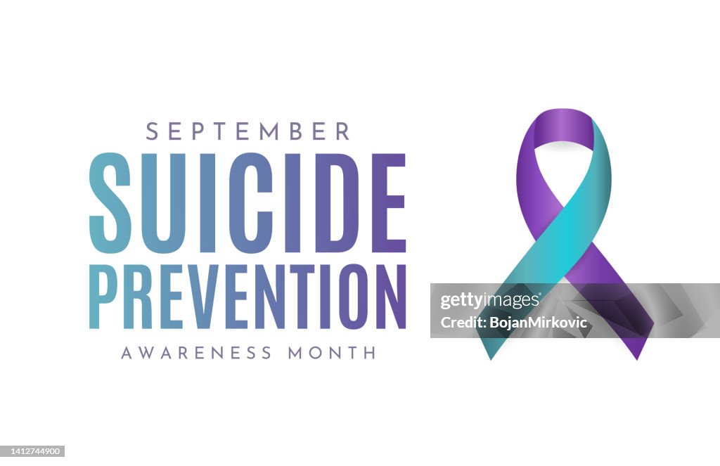 Carte du Mois de la sensibilisation à la prévention du suicide, septembre. Vecteur