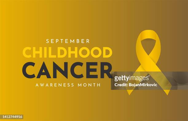 childhood cancer awareness month card, september. vector - childhood cancer stock illustrations