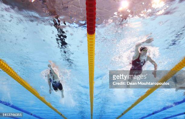 Summer McIntosh of Team Canada competes in the Women's 400m Freestyle Final on day six of the Birmingham 2022 Commonwealth Games at Sandwell Aquatics...
