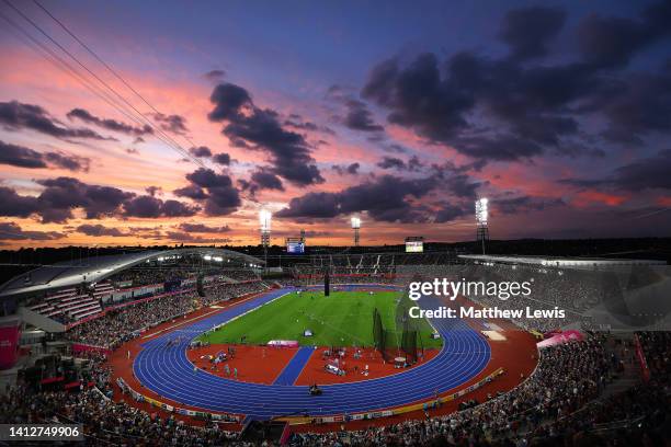 General view over the stadium during the Athletics events on day six of the Birmingham 2022 Commonwealth Games at Alexander Stadium on August 03,...