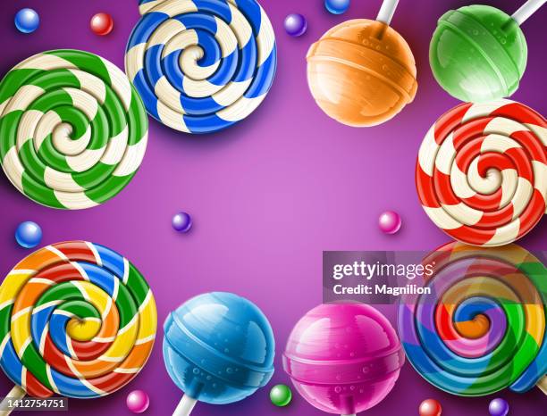 lollipop candy purple background - blue raspberry stock illustrations