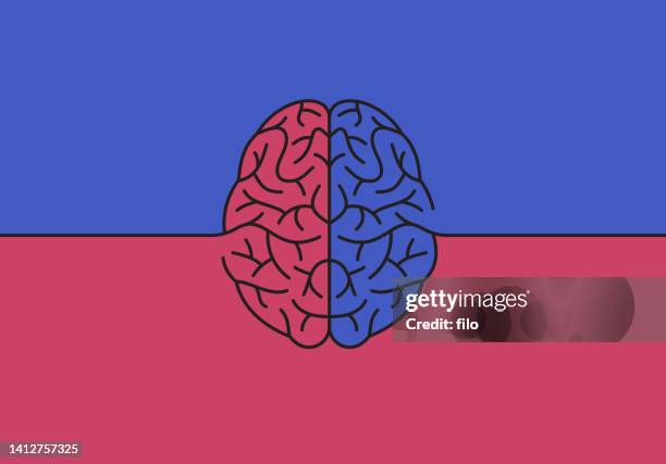left brain right brain thinking background - right cerebral hemisphere stock illustrations