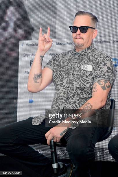 Randy Ebright of Molotov attends the press conference to announce a concert of Guns N' Roses in Mexico at Hotel W on August 3, 2022 in Mexico City,...