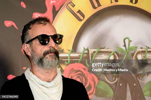 Tito Fuentes of Molotov attends during the press conference to announce a concert of Guns N' Roses in Mexico at Hotel W on August 3, 2022 in Mexico...