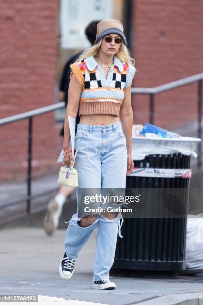 Gigi Hadid is seen in SoHo on August 03, 2022 in New York City.