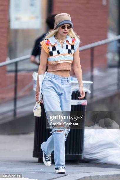 Gigi Hadid is seen in SoHo on August 03, 2022 in New York City.