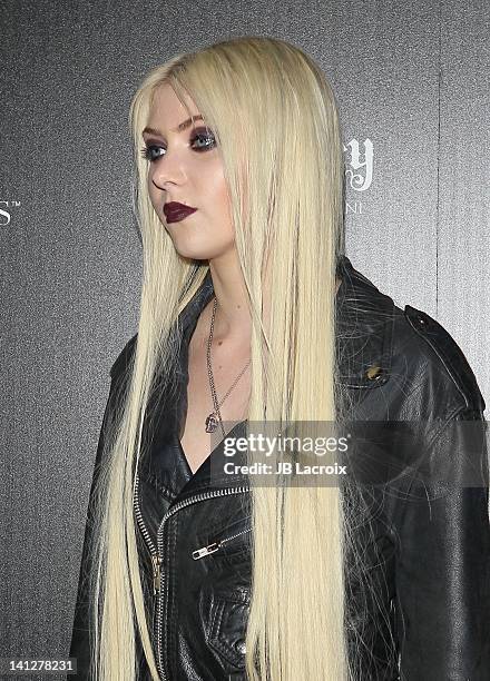 Taylor Momsen attends JustFabulous and Abbey Dawn by Avril Lavigne partnership launch party at The Viper Room on March 13, 2012 in West Hollywood,...