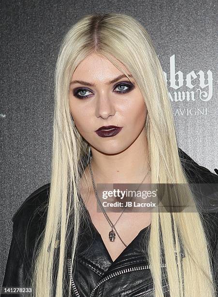 Taylor Momsen attends JustFabulous and Abbey Dawn by Avril Lavigne partnership launch party at The Viper Room on March 13, 2012 in West Hollywood,...