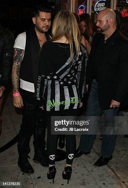 Avril Lavigne attends JustFabulous and Abbey Dawn by Avril Lavigne partnership launch party at The Viper Room on March 13, 2012 in West Hollywood,...