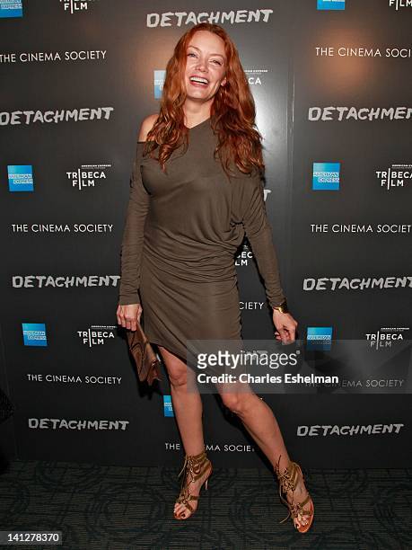 Actress Lori Lively attends the premiere of Tribeca Film's "Detachment" hosted by American Express & The Cinema Society at Landmark Sunshine Cinema...