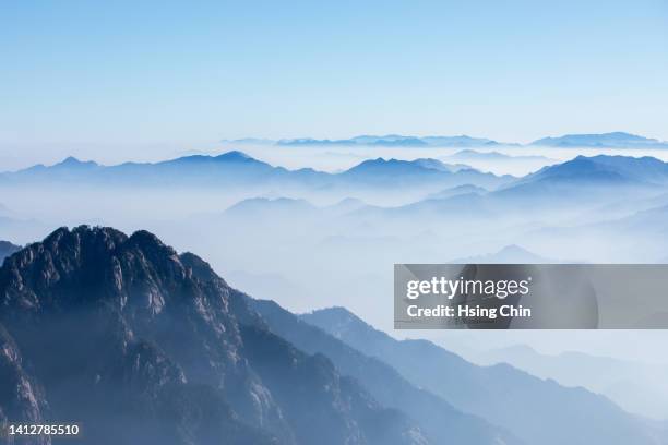 ink painting huangshan - huangshan mountains stock pictures, royalty-free photos & images