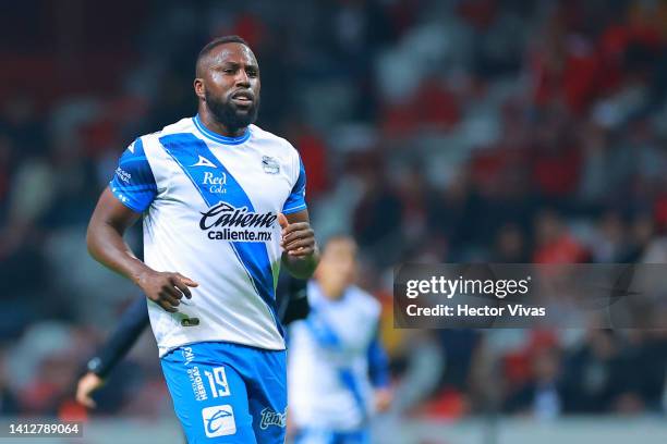 Jozy Altidore of Puebla looks on during the 16th round match between Toluca and Puebla as part of the Torneo Apertura 2022 Liga MX at Nemesio Diez...