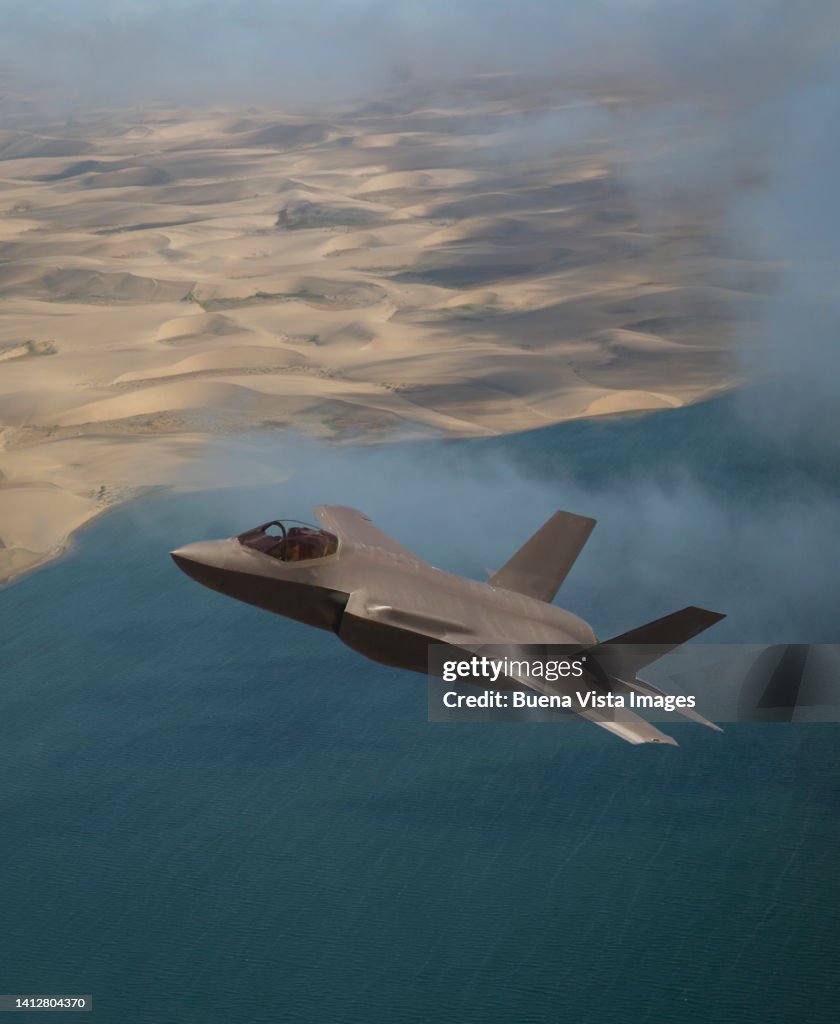 Namibia Flying Namibia Army Jet Flying Over The Skeleton Coast High-Res Stock Photo ...