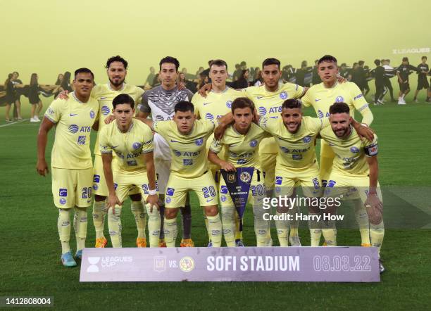 Club America pose for a picture before their match against Los Angeles FC during the Leagues Cup Showcase 2022 at SoFi Stadium on August 03, 2022 in...