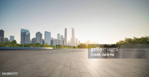 guangzhou cityscape in the morning - shopping street stock pictures, royalty-free photos & images